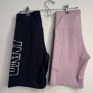 DKNY Bike Shorts Bundle XS High Waist 7" inseam Compression Pockets Activewear‎